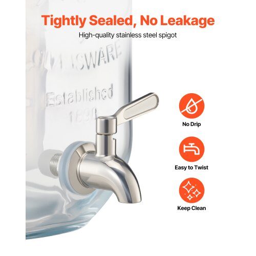 Dryckesdispenser, 2-pack glasjuicebehållare med träställ, 30x15x24.4 cm, transparent