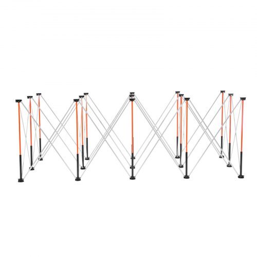 Sammenklappeligt arbejdsbord, 245.5x126x73.3 cm, opbevaringstaske, aluminium