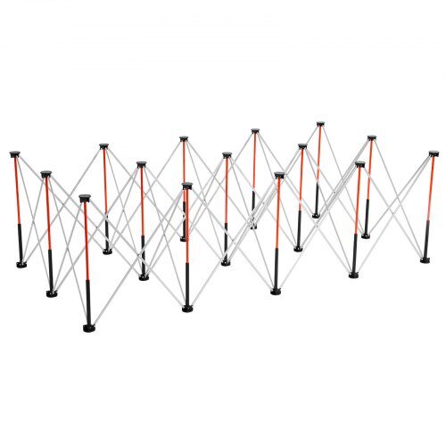 Hopfällbart arbetsbord, 245,5x126x73,3 cm, Förvaringsväska, Aluminium
