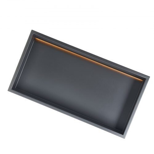 Duschnisch 33x63,5x10,2 cm Svart Rostfritt Stål LED Förvaring