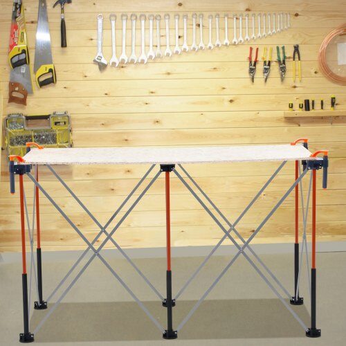 Sammenklappeligt arbejdsbord, 126,7x66,5x86,7 cm, bærbar, aluminium