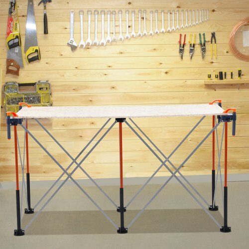 Sammenklappeligt arbejdsbord, 126,6x66,5x73,3 cm, opbevaringstaske, aluminium