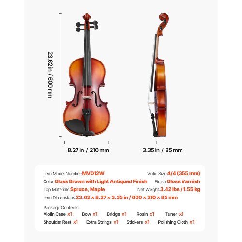 Violinsæt 600x210x85 mm brun, massivt træ