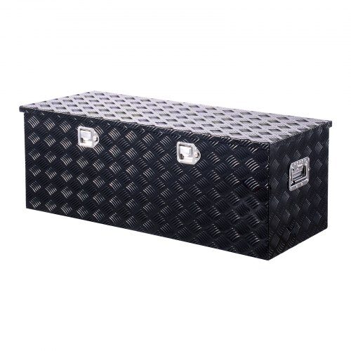 Værktøjskasse til lad, 121.9x49.5x44.4 cm, Sort, Opbevaring i aluminium
