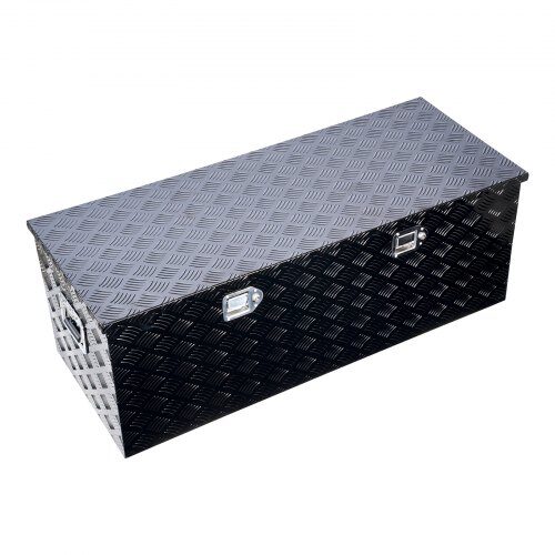 Værktøjskasse til lad, 121.9x49.5x44.4 cm, Sort, Opbevaring i aluminium