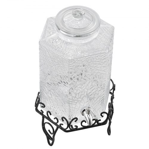 Dryckesdispenser, 40x21x21 cm, 10L, Glas, Transparent, Metallställ