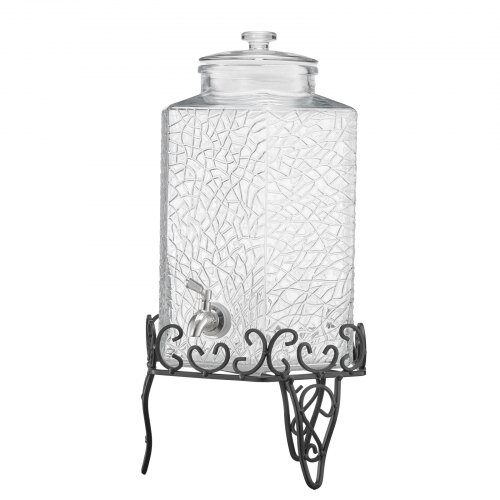 Drikkevareautomat, 40x21x21 cm, 10L, Glas, Transparent, Metalstativ