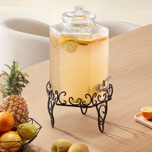 Drikkevareautomat, 40x21x21 cm, 10L, Glas, Transparent, Metalstativ