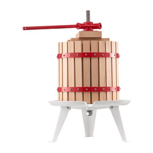 Frugt- og vinpresse, 12L, 37x58x37 cm, Hvid, Bøgetræ