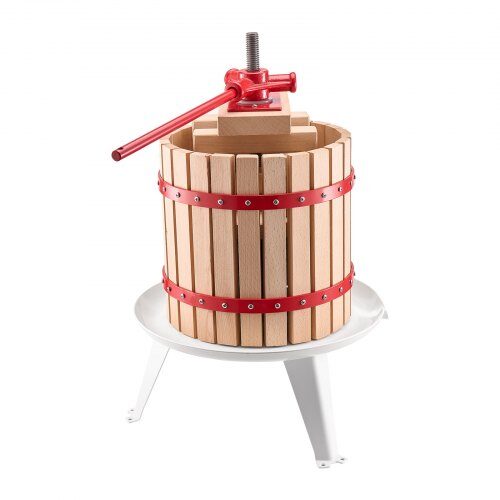 Frugt- og vinpresse, 12L, 37x58x37 cm, Hvid, Bøgetræ