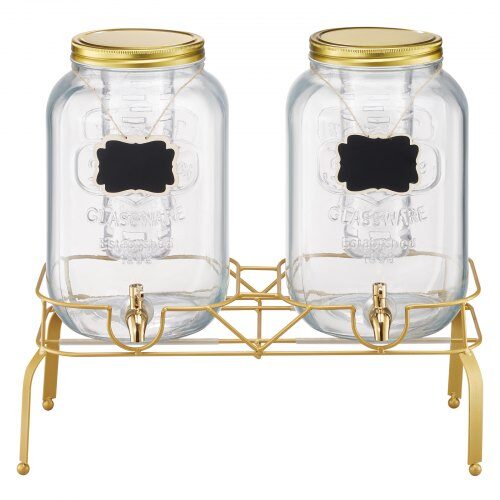 Dryckesdispenser, 41.4x17.7x44 cm, Glas, Rostfritt stål, Transparent