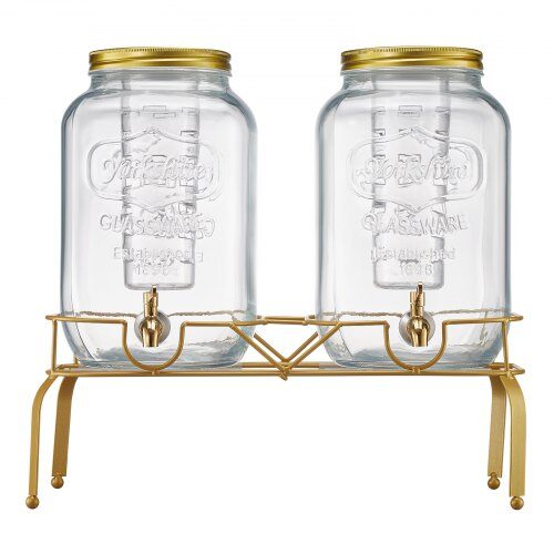 Dryckesdispenser, 41.4x17.7x44 cm, Glas, Rostfritt stål, Transparent