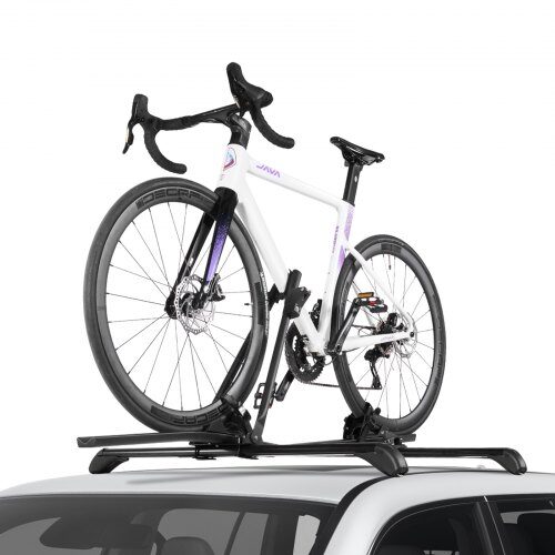 Takmonterad cykelhållare, 142x23x60 cm, Svart, Aluminium