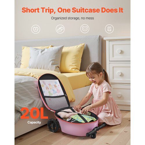 Ride-on kuffert, 20L, 33x28x52 cm, Lilla, Scooter