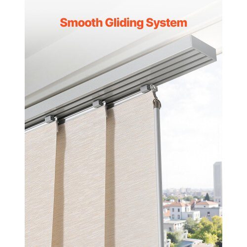 Panelgardiner, 218x243x7 cm, Lysebrun, Polyester