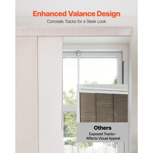 Panelgardiner, 218x243x7 cm, Lysebrun, Polyester