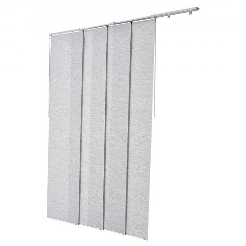Panelgardiner, 218x243x7 cm, Grå, Polyester