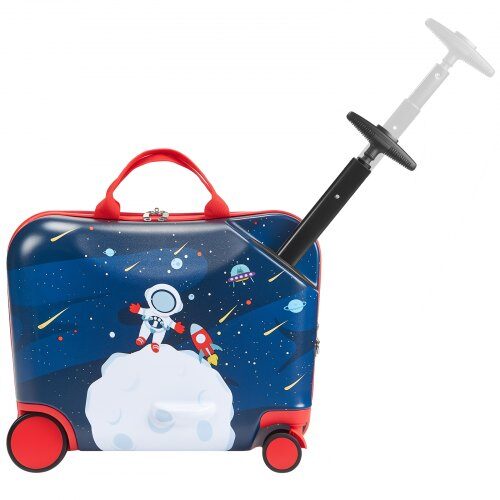 Ride-on resväska, 47x27.5x37 cm, Blå, Justerbar axelrem