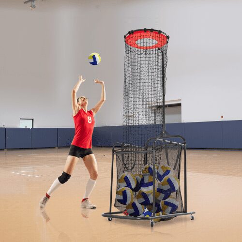 Volleybollträningsnät, justerbar höjd och vinkel, portabel stålkonstruktion