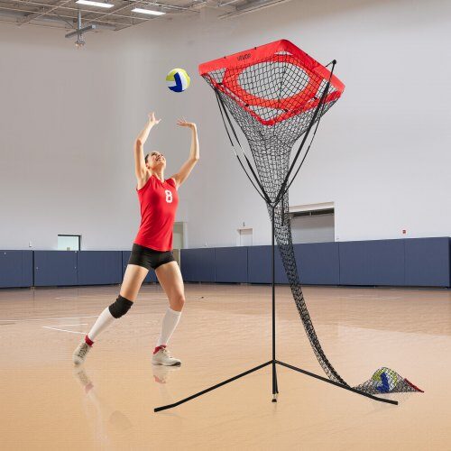 Volleyballträningsutrustning för passare, justerbar höjd och vinkel, stålfot, för inomhus- och utomhusträning
