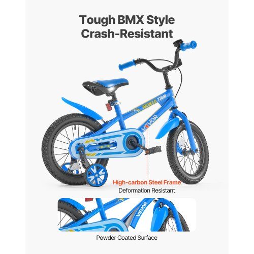 Børnecykel BMX-stil, 105x50x69 cm, Blå, Stål