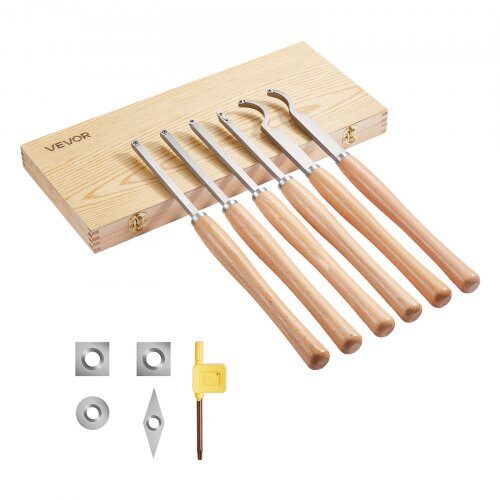 Träsvarvverktygssats, 472x217x46 mm, Trä, 6-delars set