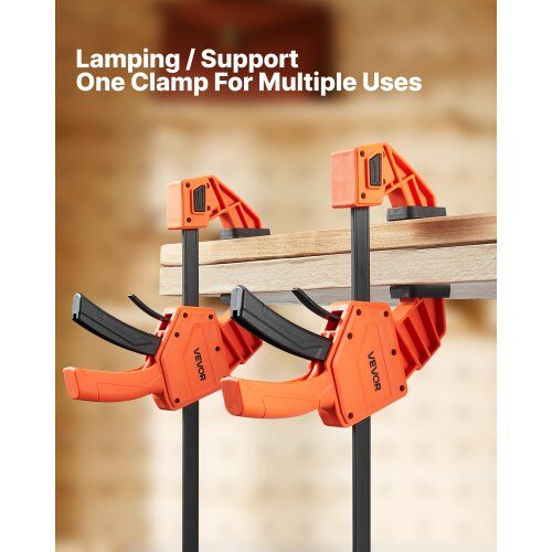 Skruvtvinge, 2-pack enhands tving/spännare, 53x24.1x3.5 cm, orange, plast och kolstål