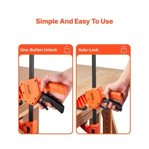 Skruvtvinge, 2-pack enhands tving/spännare, 53x24.1x3.5 cm, orange, plast och kolstål