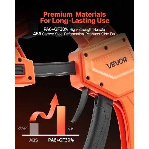 Skruvtvinge, 2-pack enhands tving/spännare, 53x24.1x3.5 cm, orange, plast och kolstål