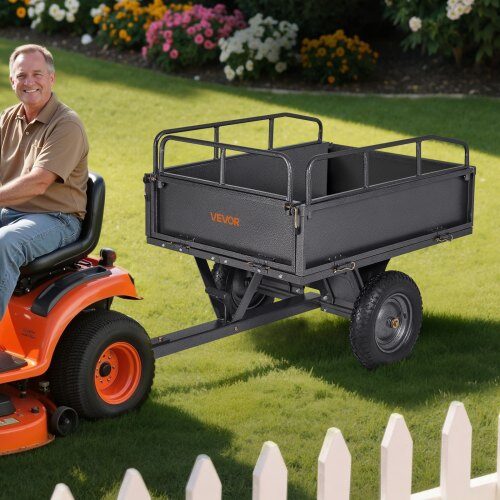 Havevogn, 142x76x70 cm, Stål, Robust trailer til haven