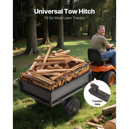 Havevogn, 142x76x70 cm, Stål, Robust trailer til haven