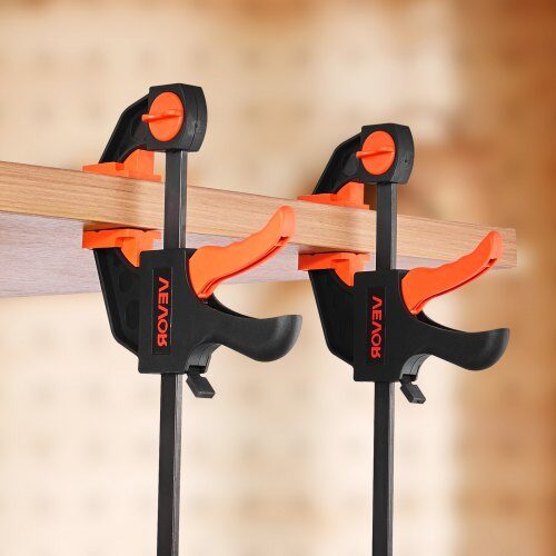 Puristimet, 2 kpl 30,5x18,5x3,1 cm ja 2 kpl 15,2x18,5x3,1 cm, oranssi, muovi ja teräs