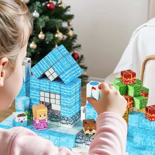 Magneettiset rakennuspalikat Glacier Castle -setti 20x20x20 mm, STEM, muovi
