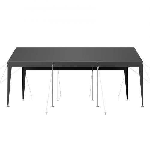 Carport, 305x609x287 cm, Grå, Galvaniseret stål, Udendørs opbevaring