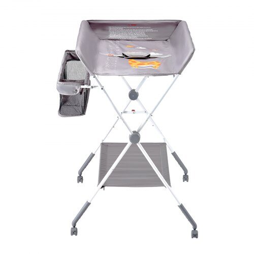 Skötbord, 84.8x74.5x103-109 cm, Ljusgrå, Fällbar Förvaring