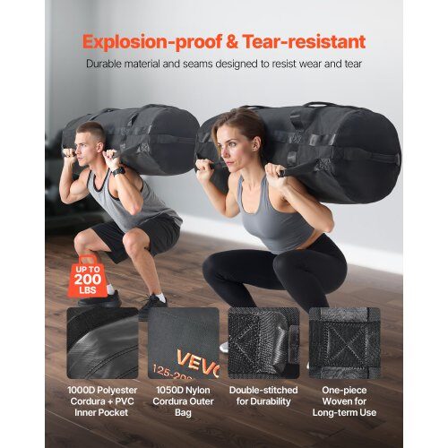 Träningssäck 90x41x41 cm Svart Justerbar Fitness Träning