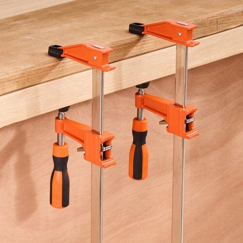 Puristuspihdit, 2 kpl, 61 cm avaus, 71x11x2.5 cm, oranssi, valurauta ja hiiliteräs