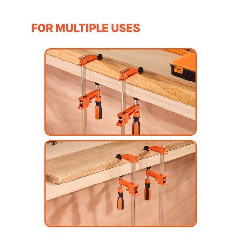 Puristuspihdit, 2 kpl, 61 cm avaus, 71x11x2.5 cm, oranssi, valurauta ja hiiliteräs