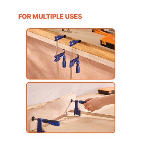 Skruvtvingar, 2-pack, 91.4 cm öppning, 63.5 mm djup, svart, gjutjärn och kolstål