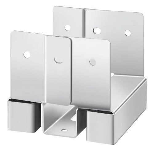 Søjlebeslag, 10-pak, 9x9x8 cm, zinkbelagt kulstofstål