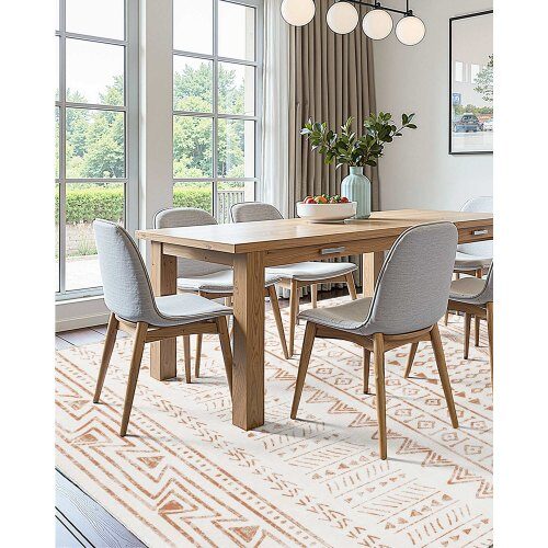 Matto 152x213 cm beige pestävä liukumaton pehmeä matto