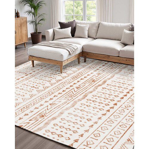 Matto 152x213 cm beige pestävä liukumaton pehmeä matto