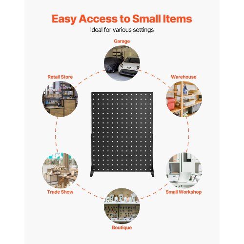 Pegboard Display Ställ, 43x33 cm, Svart, Stål