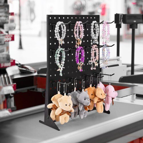 Pegboard udstillingsstander 43x33 cm sort stål opbevaring