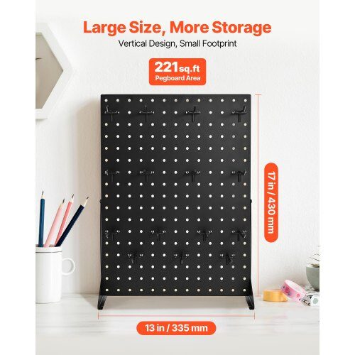 Pegboard udstillingsstander 43x33 cm sort stål opbevaring