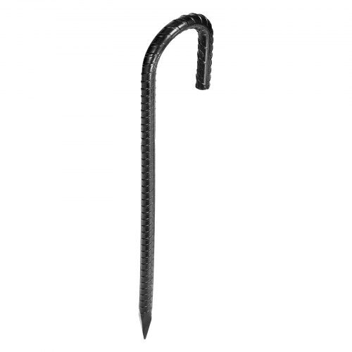 Rebarstavar, 16-pack J-krok, 30x6x1 cm, Svart, Galvaniserat stål