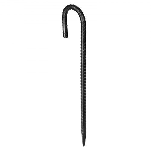 Rebarstavar, 16-pack J-krok, 30x6x1 cm, Svart, Galvaniserat stål
