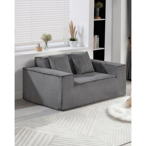 Loveseat-soffa, 160x94x72 cm, Grå, Manchestertyg