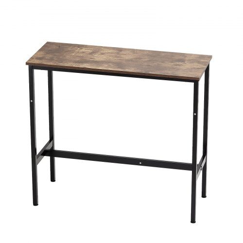 Barbord, 99x40,6x90,2 cm, Brun och Svart, Metallram
