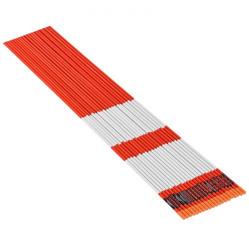 Uppfartsmarkörer, 122x0,6 cm, Orange, Reflekterande snöpinnar i glasfiber